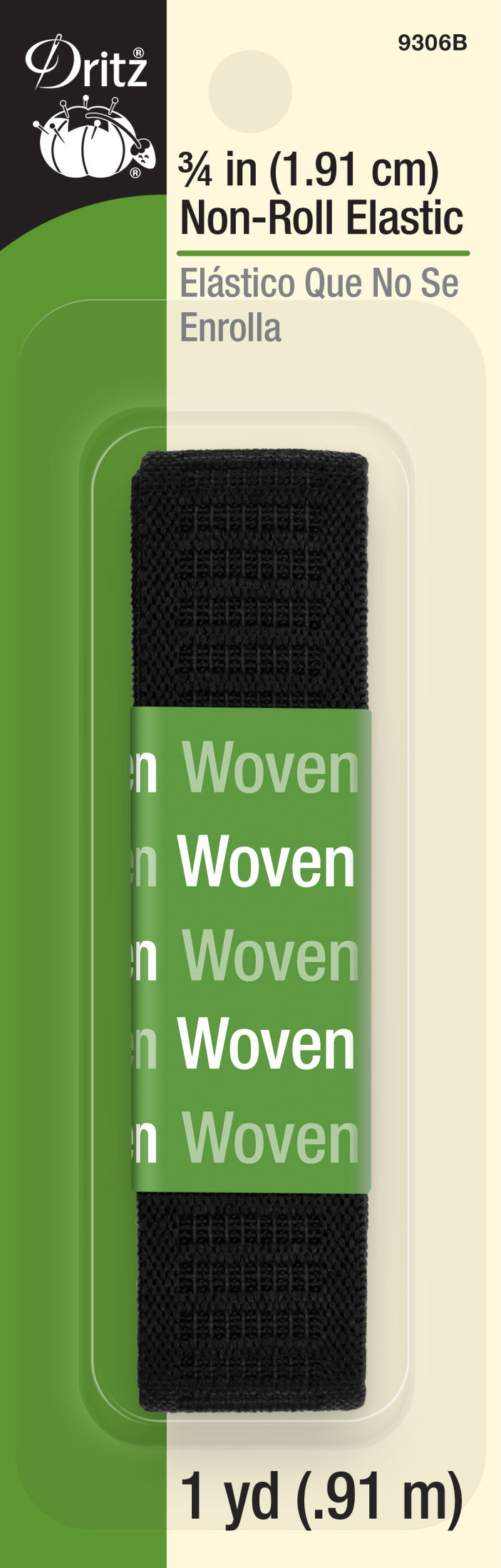 Load image into Gallery viewer, 9306B|Dritz 3/4" Non-Roll Elastic, Black, 1 yd