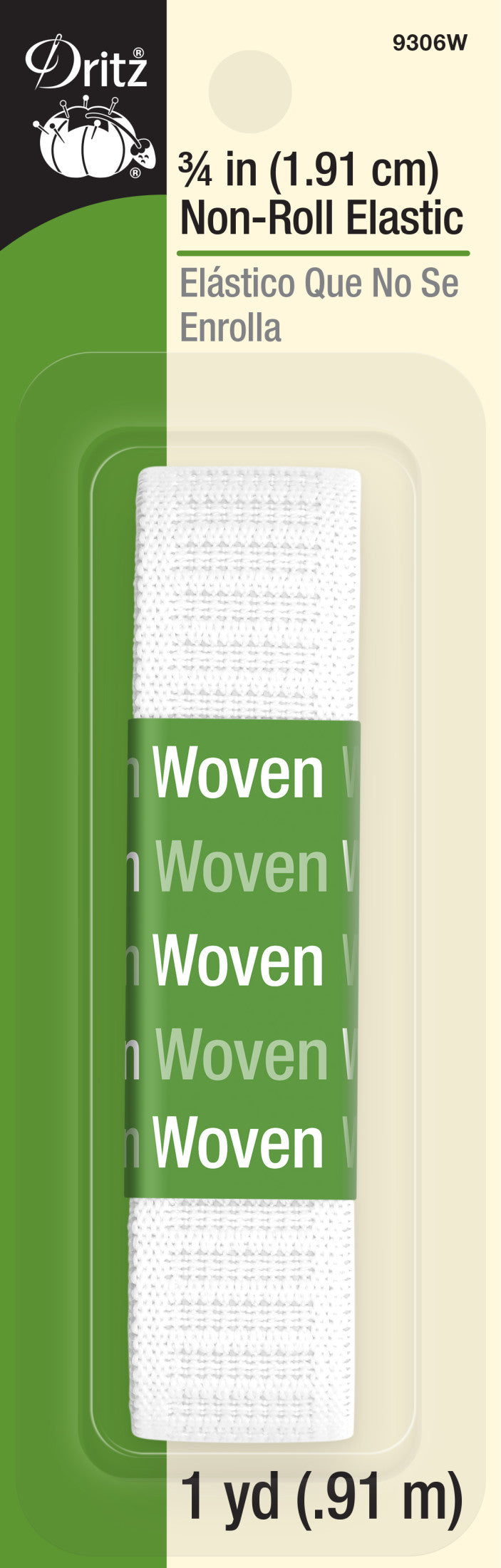 Cargue la imagen en el visor de la galería, 9306W|Dritz 3/4" Non-Roll Elastic, White, 1 yd
