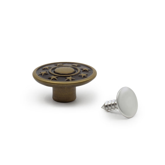 4-38|Dritz Jean Buttons, 6 pc, Antique brass