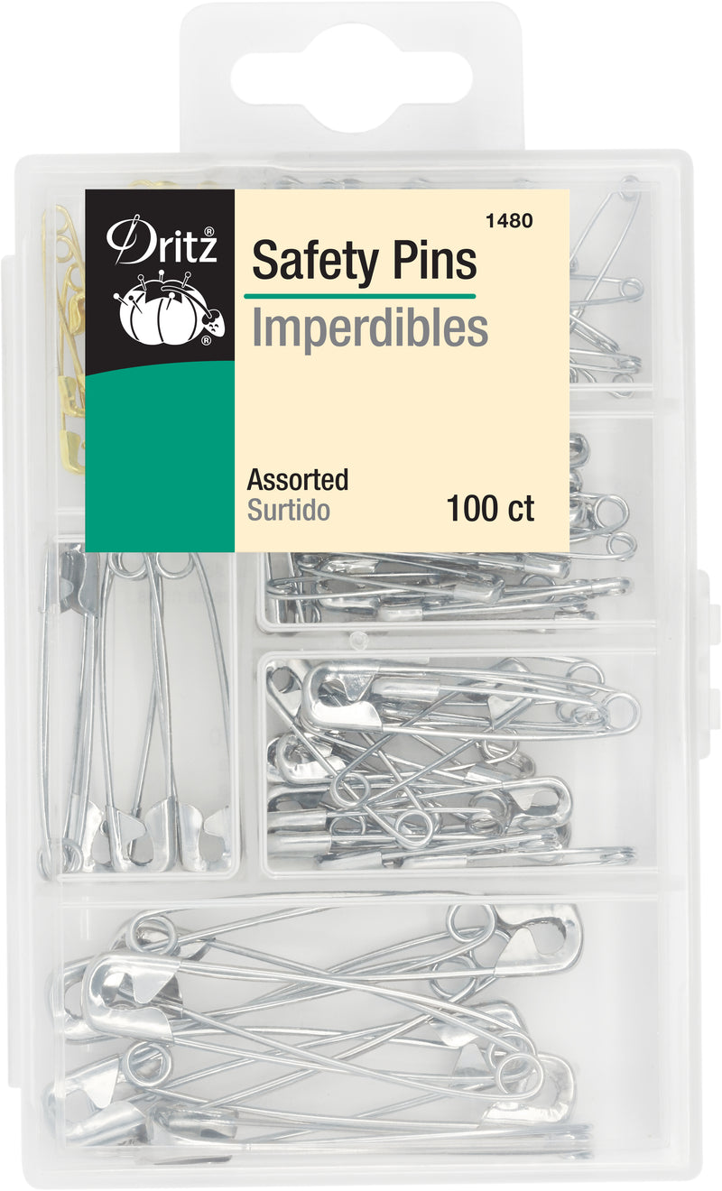 Cargue la imagen en el visor de la galería, 1480|Dritz Safety Pins &amp; Storage Box, Assorted Sizes, 100 pc