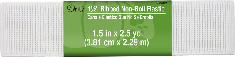 Cargue la imagen en el visor de la galería, 9503W|Dritz 1-1/2" Ribbed Non-Roll Elastic, White, 2-1/2 yd