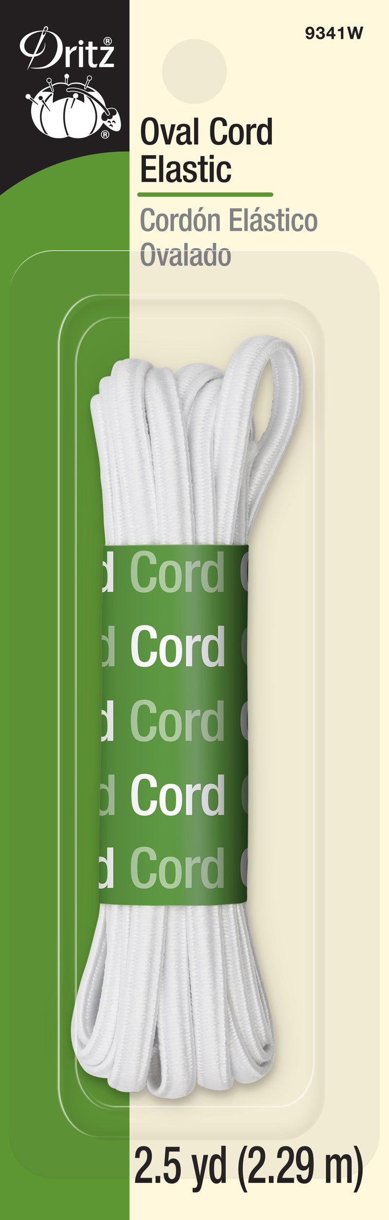 Cargue la imagen en el visor de la galería, 9341W|Dritz Oval Cord Elastic, White, 2-1/2 yd