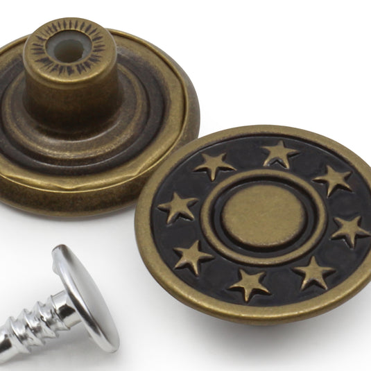 4-38|Dritz Jean Buttons, 6 pc, Antique brass