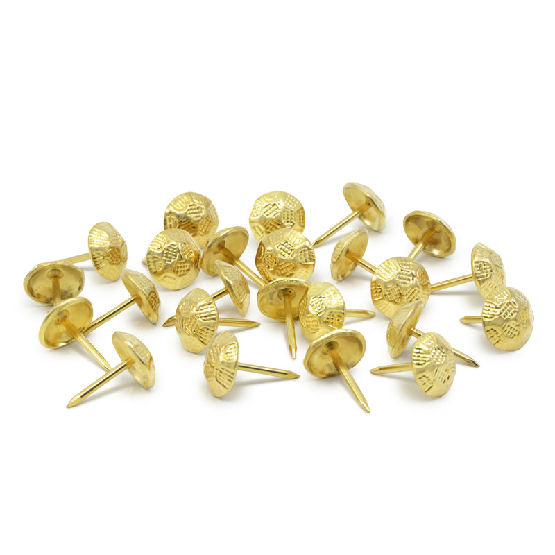 Load image into Gallery viewer, 9012|Dritz 7/16" Textured Decorative Nails, Brass, 24 pc