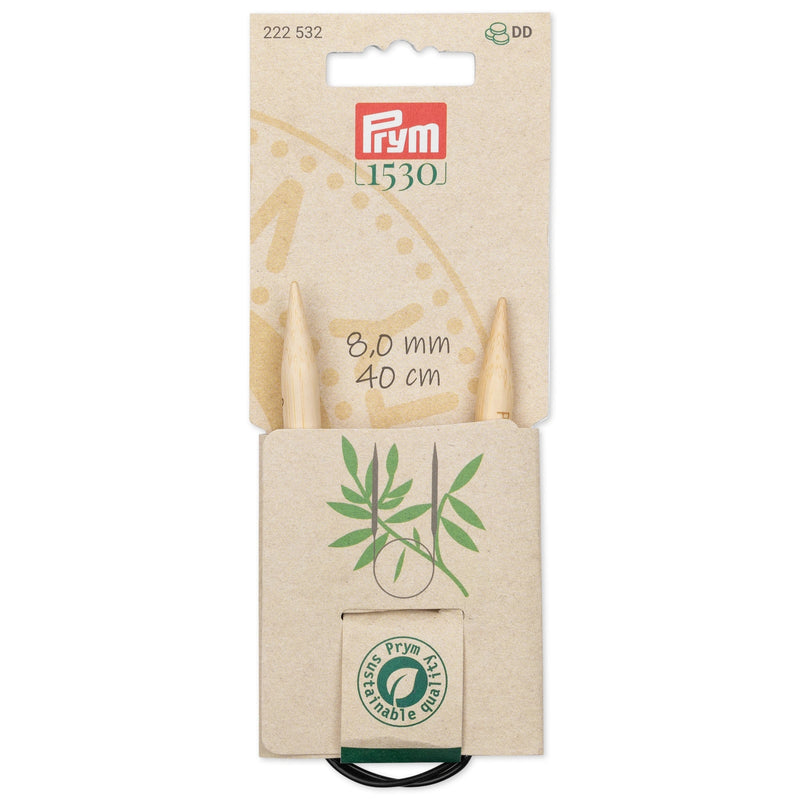 Cargue la imagen en el visor de la galería, 222532|Prym 16" (40 cm) Circular Bamboo Knitting Needles, US 11 (8 mm)