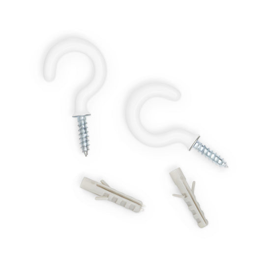 44333|Dritz 1-1/2" Tieback Holder Set, White, 2 Sets