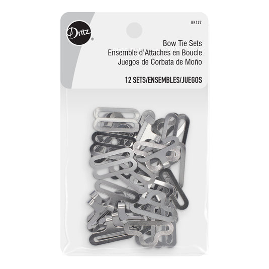 BK137|Dritz Bow Tie Sets, 12 Sets, Nickel