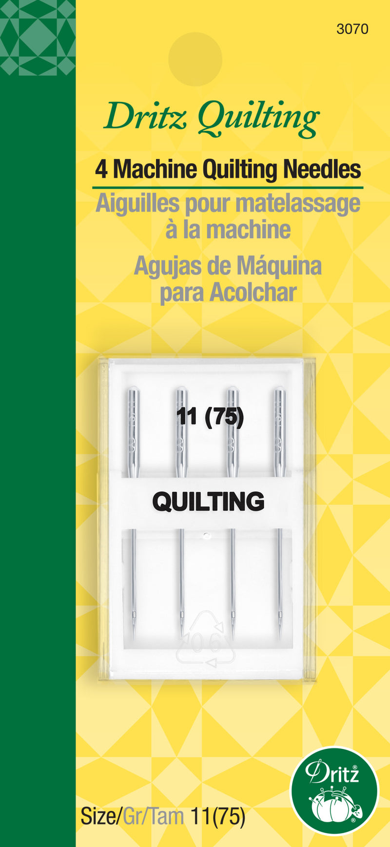 Load image into Gallery viewer, 3070|Dritz Machine Quilting Needles, Size 11 (75), 4 pc