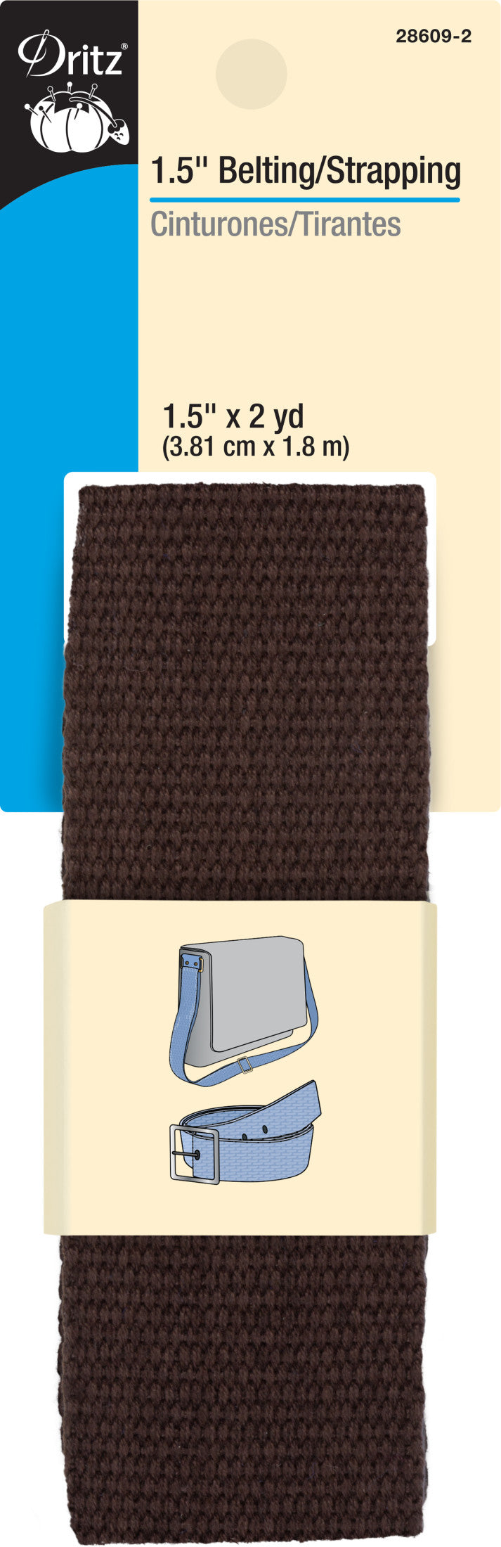 Load image into Gallery viewer, 28609-2|Dritz 1-1/2" Polyester Belting &amp; Strapping, Brown, 2 yd