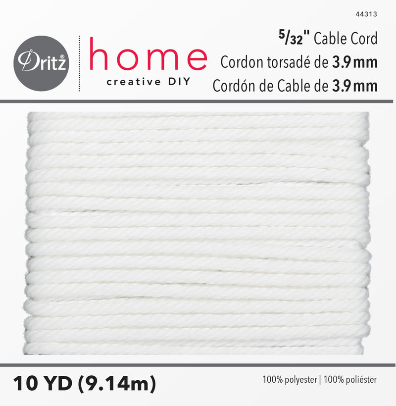 Load image into Gallery viewer, 44313|Dritz 5/32" Cable Cord, White, 10  yd