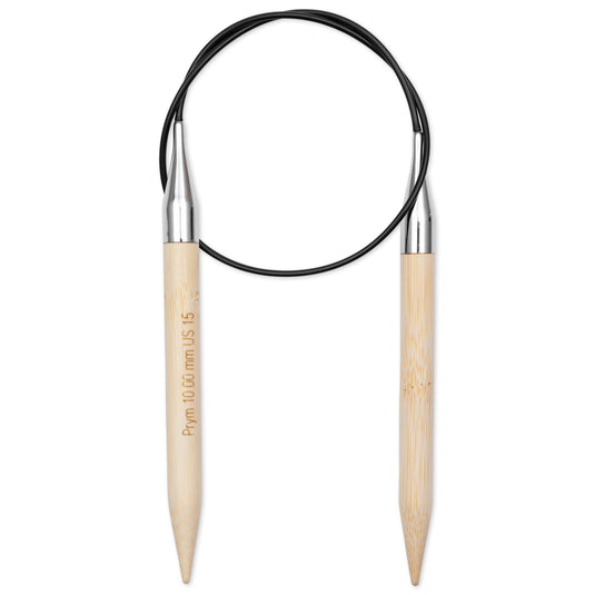 222554|Prym 24" (60 cm) Circular Bamboo Knitting Needles, US 15 (10 mm)