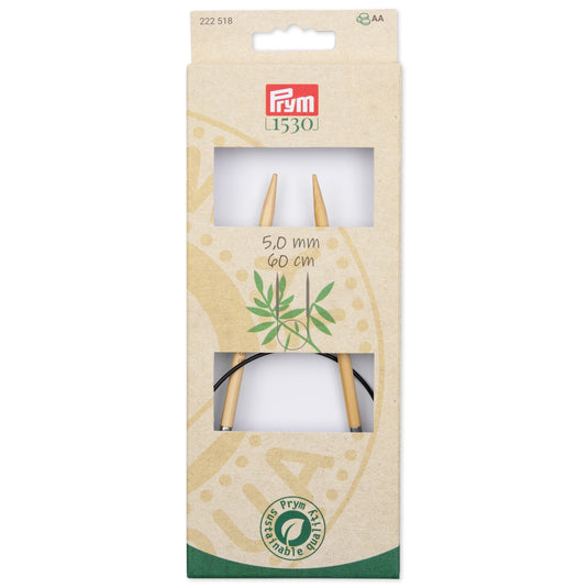 222518|Prym 24" (60 cm) Circular Bamboo Knitting Needles, US 8 (5 mm)