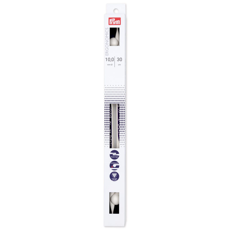 Cargue la imagen en el visor de la galería, 190313|Prym 12" Ergonomic Single Point Knitting Needles, 10mm