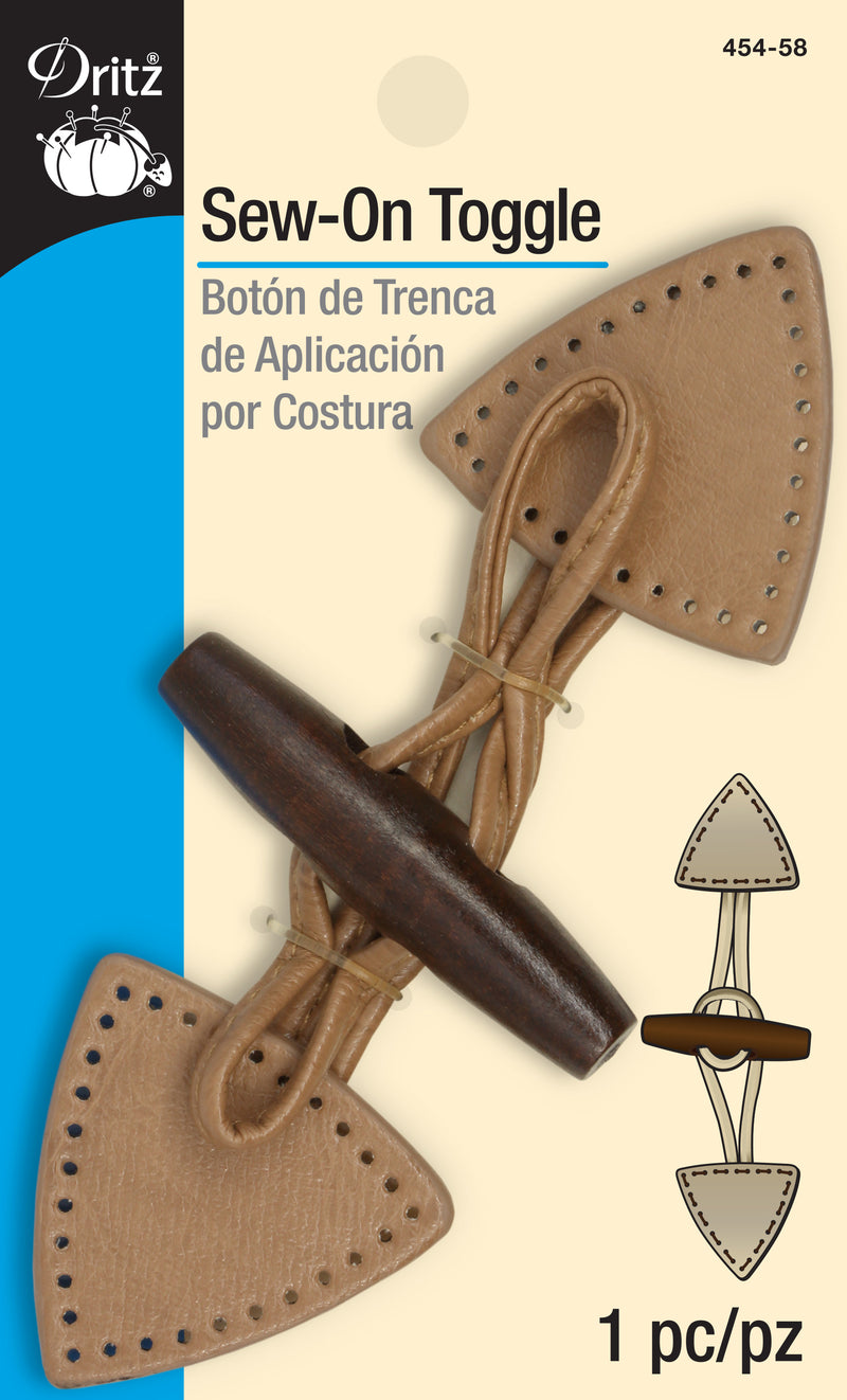 Load image into Gallery viewer, 454-58|Dritz Sew-On Toggle, 1 pc, Tan