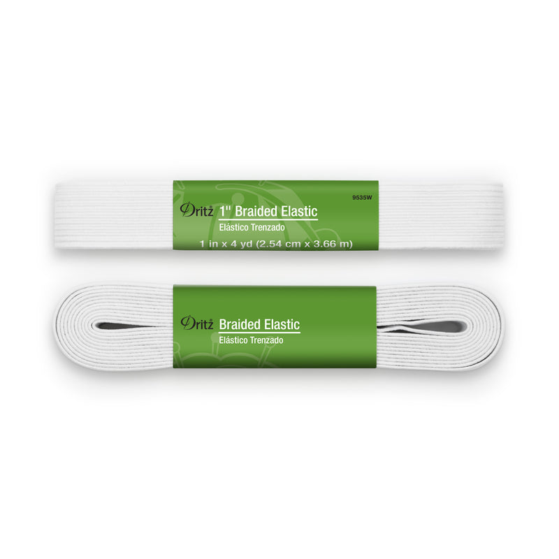 Cargue la imagen en el visor de la galería, 9535W|Dritz 1" White Braided Elastic, 4 yd