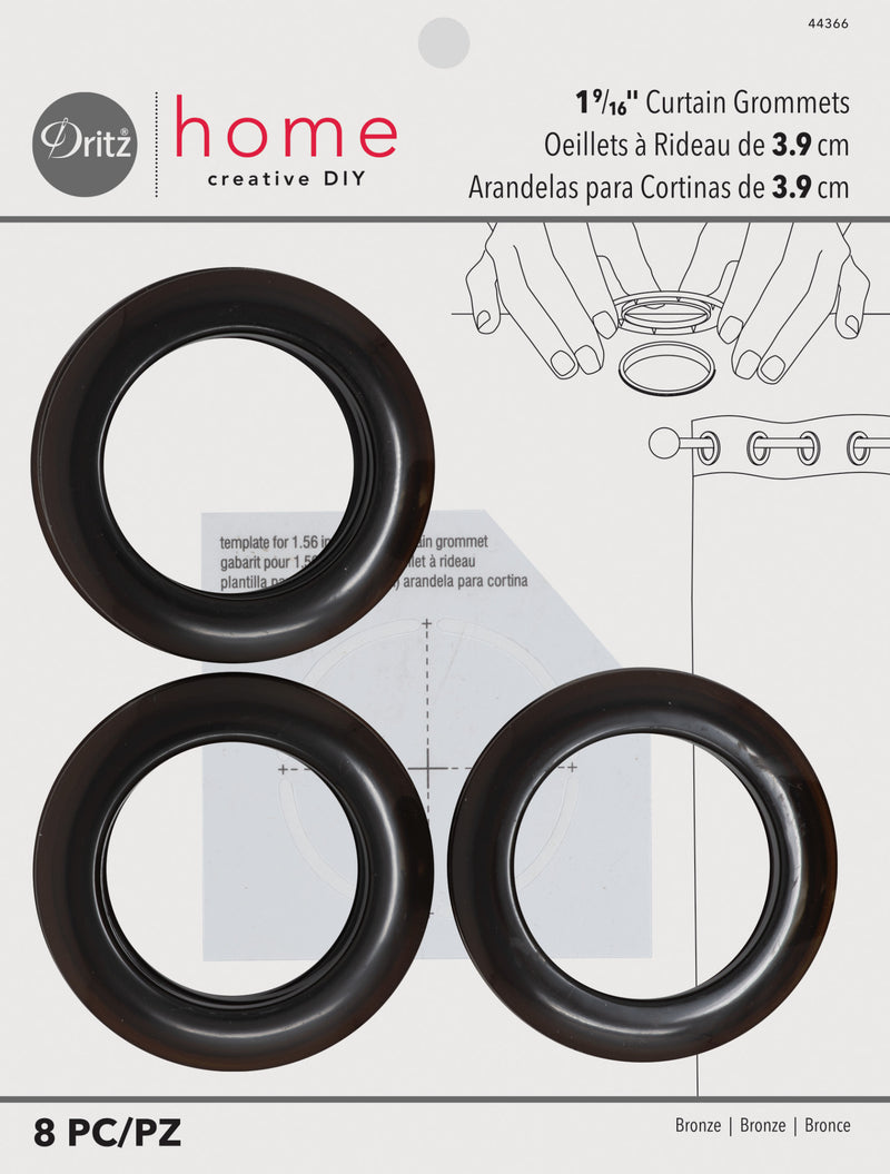 Load image into Gallery viewer, 44366|Dritz 1-9/16" Plastic Curtain Grommets, Bronze, 8 Sets