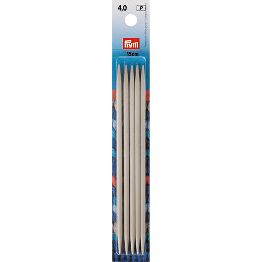 191365|Prym 6" Double Point Aluminum Knitting Needles, 4mm