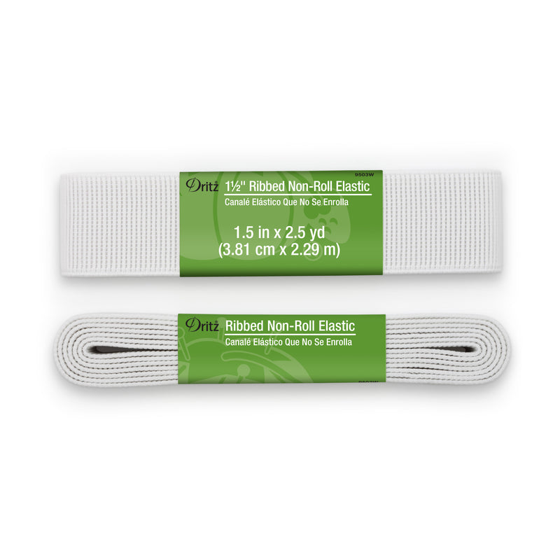 Cargue la imagen en el visor de la galería, 9503W|Dritz 1-1/2" Ribbed Non-Roll Elastic, White, 2-1/2 yd