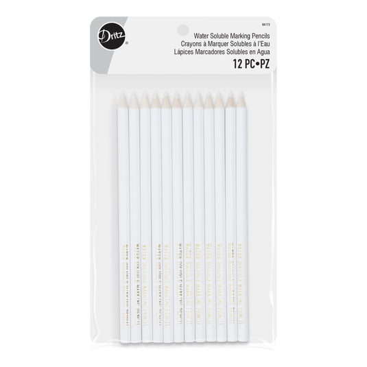 BK173|Dritz Water Soluble Marking Pencils, White, 12 pc