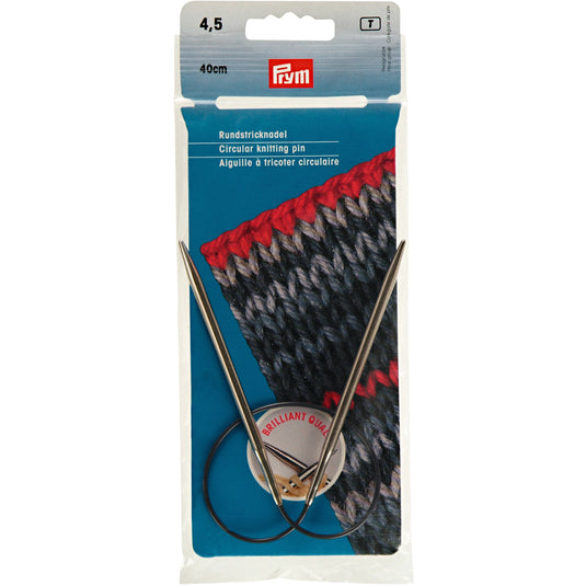 212150|Prym 16" Circular Brass Knitting Needles, 4.5mm