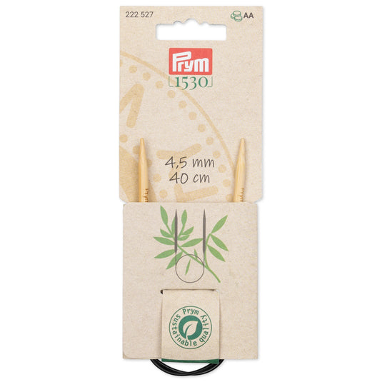 222527|Prym 16" (40 cm) Circular Bamboo Knitting Needles, US 7 (4.5 mm)