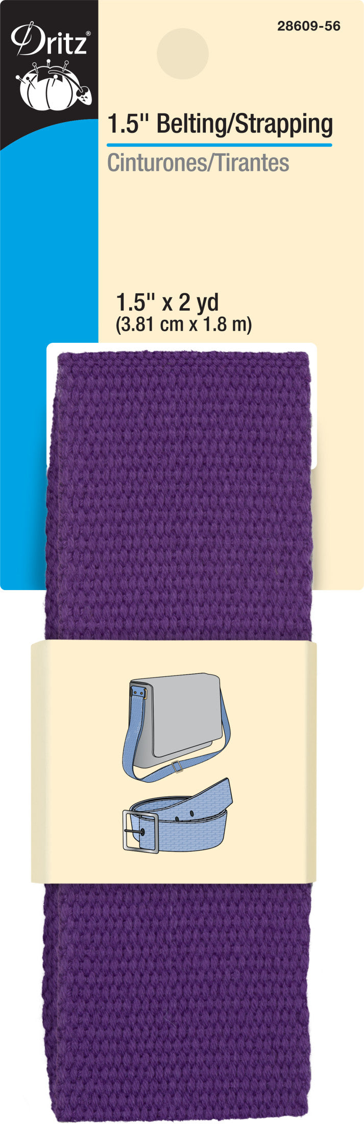 Load image into Gallery viewer, 28609-56|Dritz 1-1/2" Polyester Belting &amp; Strapping, Violet, 2 yd
