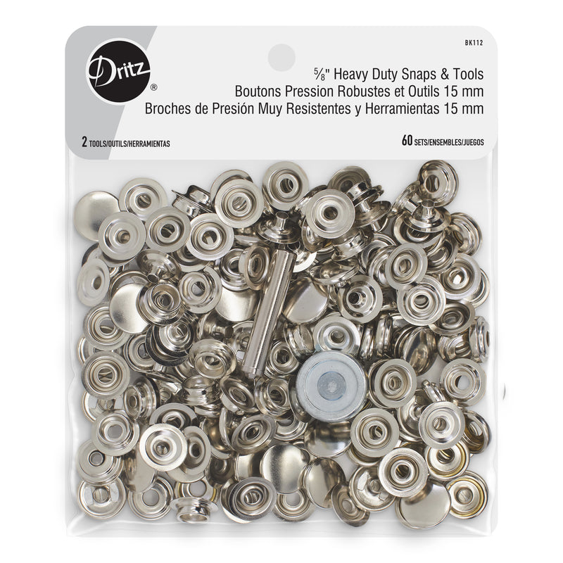 Load image into Gallery viewer, BK112|Dritz 5∕8" Heavy Duty Snaps &amp; Tools, 60 Sets, Nickel