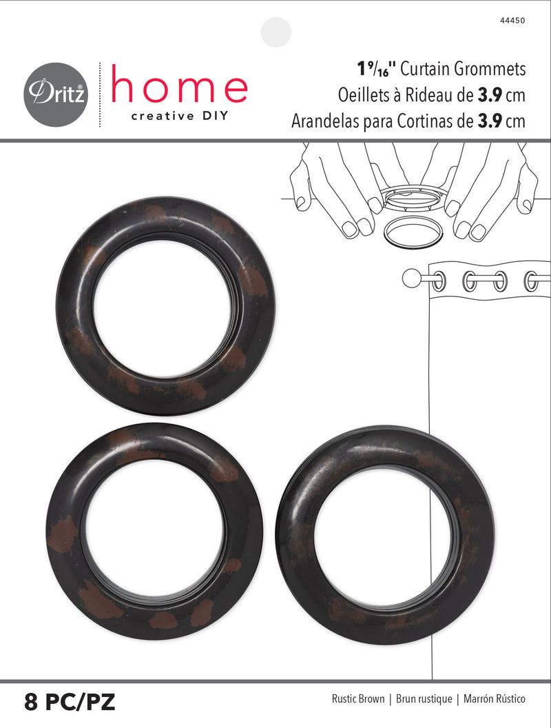 Load image into Gallery viewer, 44450|Dritz 1-9/16" Plastic Curtain Grommets, Brown, 8 Sets