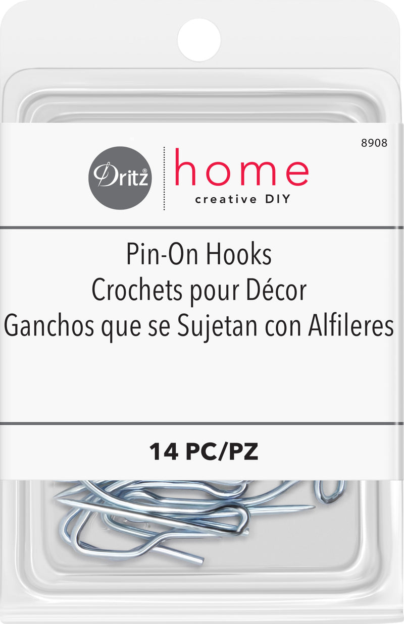 Load image into Gallery viewer, 8908|Dritz Pin-On Hooks, Silver, 14 pc