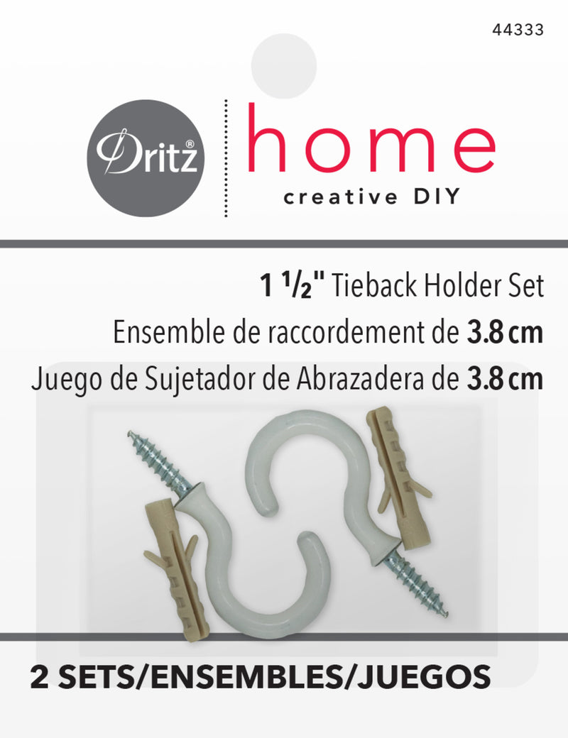 Load image into Gallery viewer, 44333|Dritz 1-1/2" Tieback Holder Set, White, 2 Sets