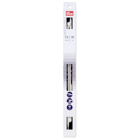 190310|Prym 12" Ergonomic Single Point Knitting Needles, 7mm