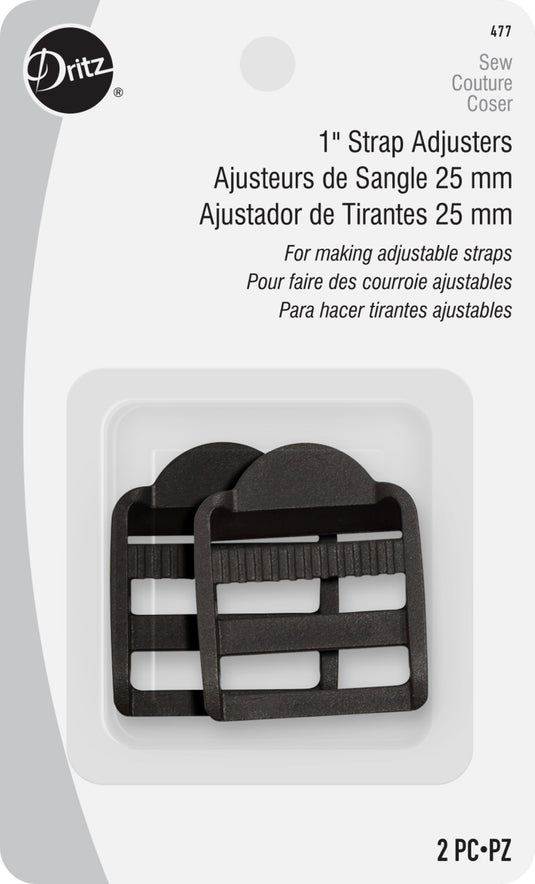 477|Dritz 1" Strap Adjusters, Black, 2 pc