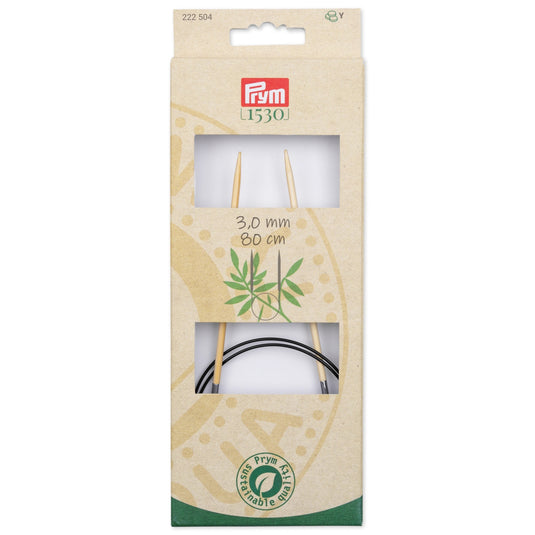 222504|Prym 32" (80 cm) Circular Bamboo Knitting Needles, US 2.5 (3 mm)