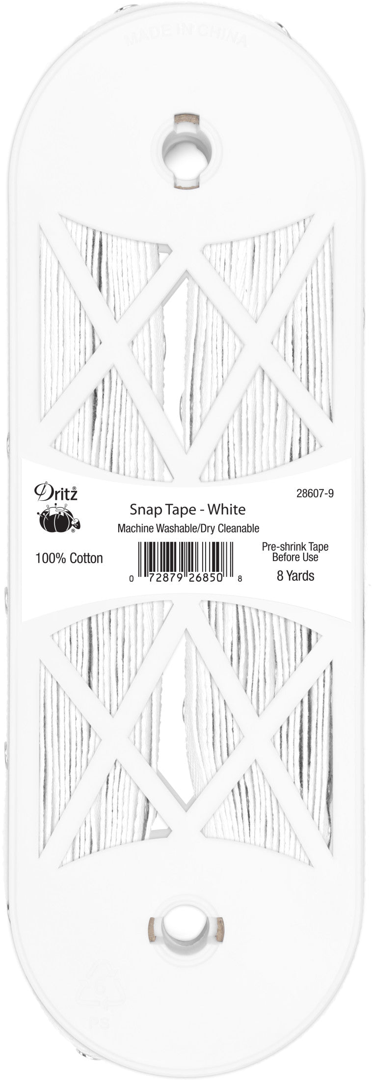 Load image into Gallery viewer, 28607-9|Dritz Snap Tape with Metal Snaps, White, 8 yd