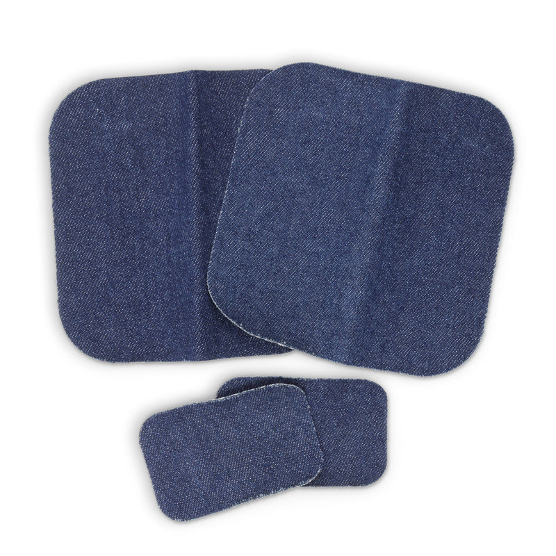 Chargez l'image dans la visionneuse de la galerie, 55255-3D|Dritz Denim Iron-On Patches, Assorted Sizes, Dark Blue, 4 pc