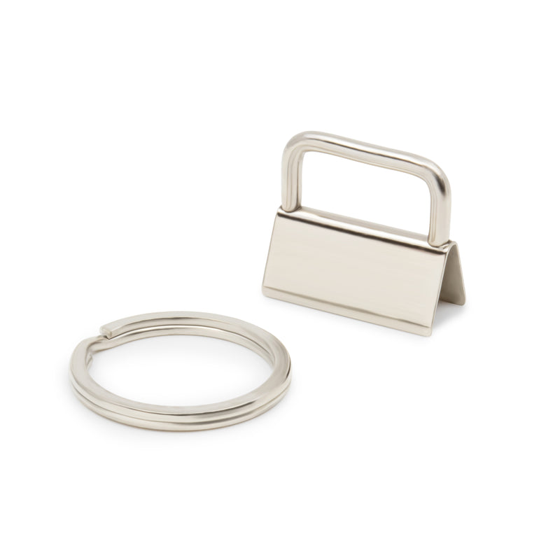 Load image into Gallery viewer, BK138|Dritz 1" Key Fob Hardware, Nickel, 12 Sets
