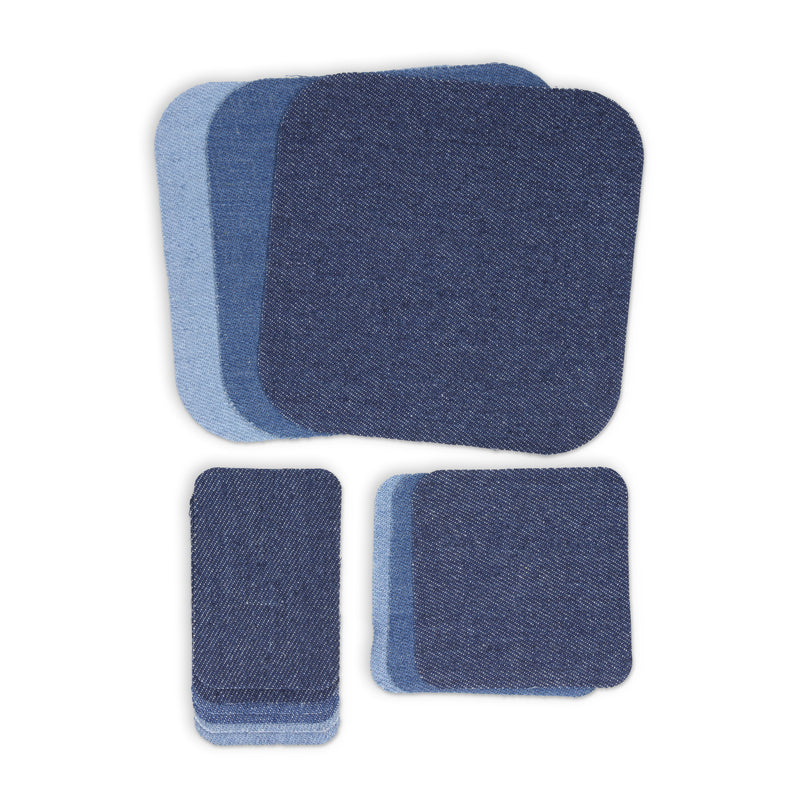 Load image into Gallery viewer, 55282|Dritz Denim Iron-On Patches, Assorted, 12 pc
