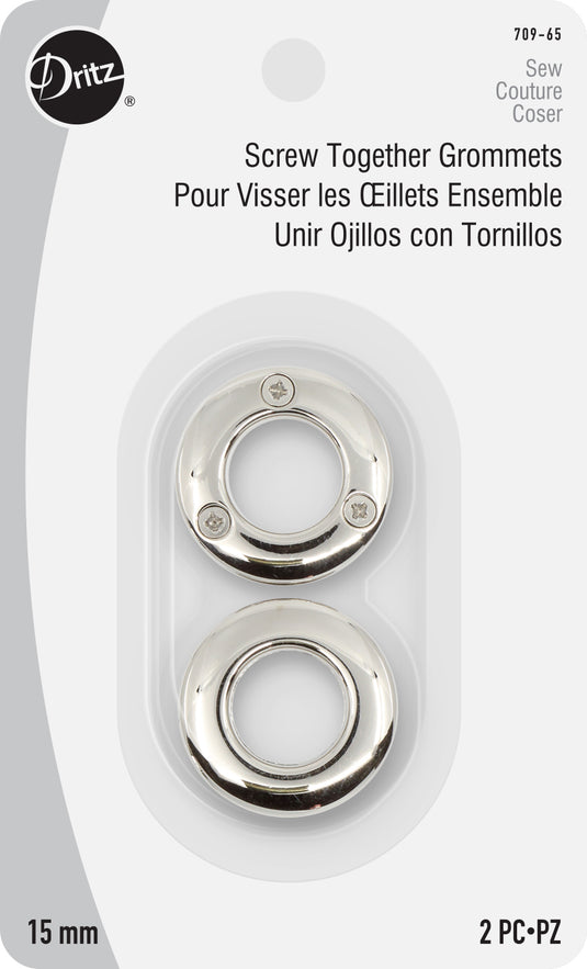 709-65|Dritz Screw Together Grommets, 2 pc, Nickel