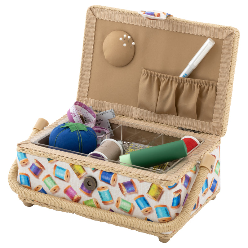 Load image into Gallery viewer, Z10010-22257|Dritz Rectangular Sewing Basket, Small