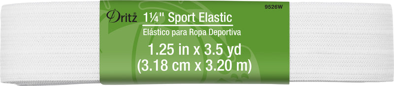 Cargue la imagen en el visor de la galería, 9526W|Dritz 1-1/4" Sport Elastic, White, 3-1/2 yd