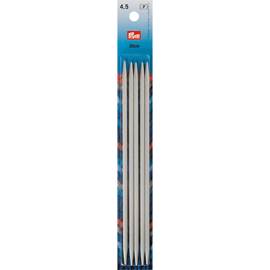 191493|Prym 8" Double Point Aluminum Knitting Needles, 4.5mm