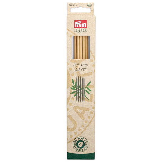 222215|Prym 8" Double Point Bamboo Knitting Needles, 4.5mm