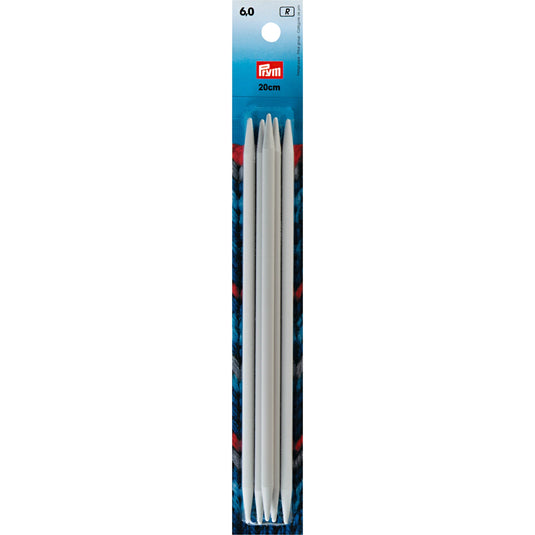 218644|Prym 8" Double Point Plastic Knitting Needles, 6mm