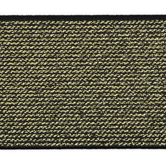 9590BG|Dritz 1-3/4" Metallic Waistband Elastic, Black & Gold Metallic, 2 yd