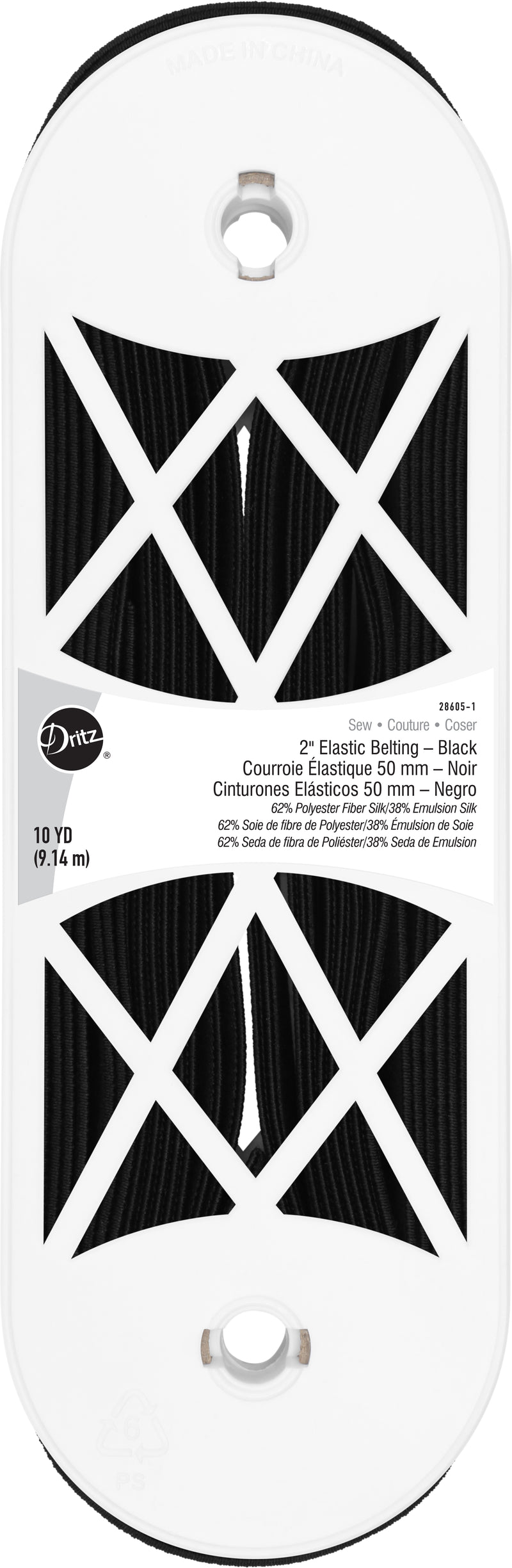 Cargue la imagen en el visor de la galería, 28605-1|Dritz 2" Elastic Belting, Black, 10 yd