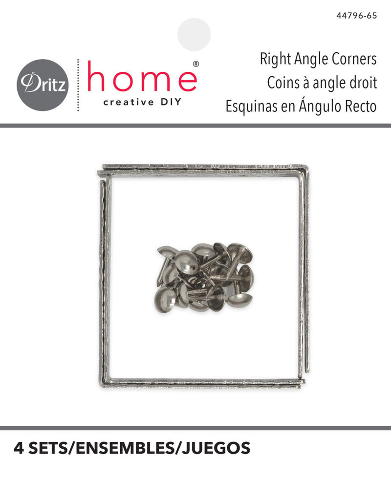 Load image into Gallery viewer, 44796-65|Dritz Textured Right Angle Corners, Small, Nickel, 4 pc