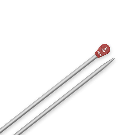 191478|Prym 16" Single Point Aluminum Knitting Needles, 5mm