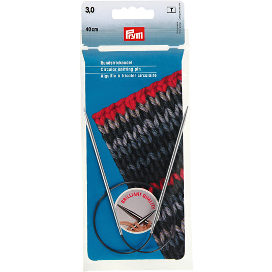 212120|Prym 16" Circular Brass Knitting Needles, 3mm