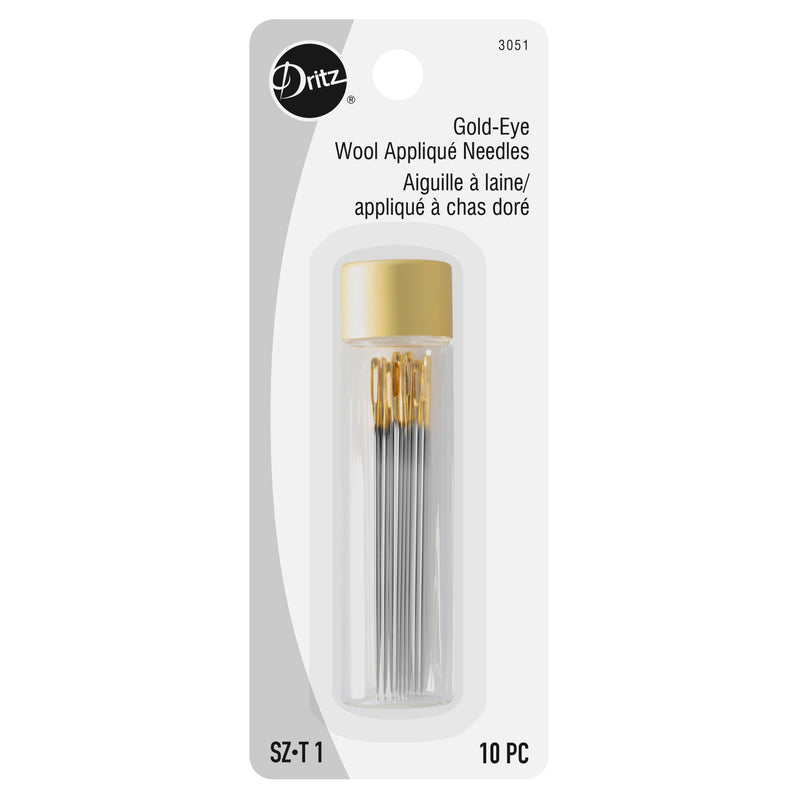 Load image into Gallery viewer, 3051|Dritz Gold-Eye Wool Appliqué Needles, Size 1, 10 pc