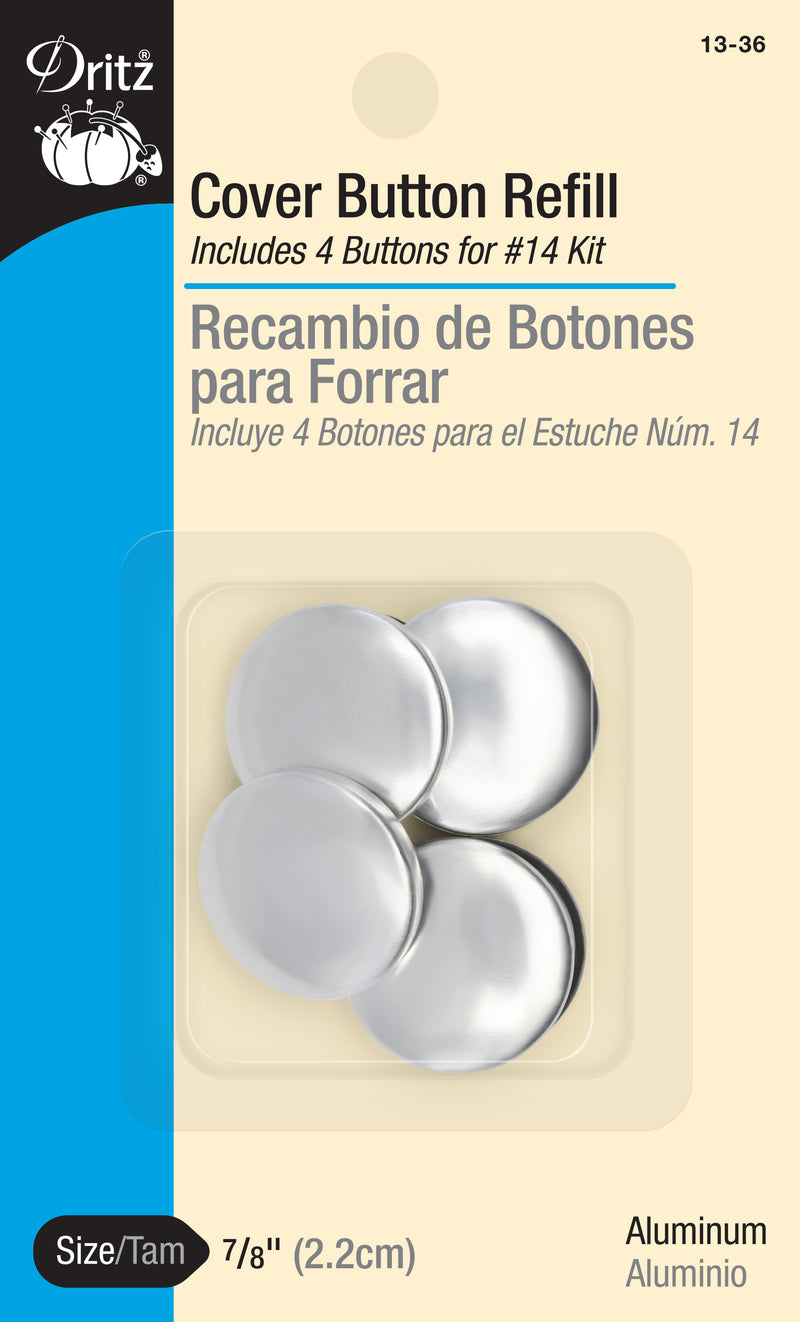 Load image into Gallery viewer, 13-36|Dritz 7/8" Cover Button Refill, 4 Sets, Nickel